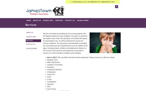 Services - Jamestown Pediatric Associates