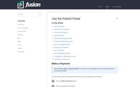 Use the Patient Portal - Fusion Web Clinic (Update)