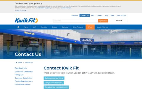 Contact Us – Help, Advice And Useful Numbers | Kwik Fit