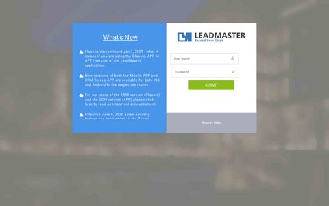LeadMaster|Login Page