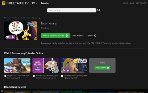 Watch Boomerang full episodes online free - FREECABLE TV