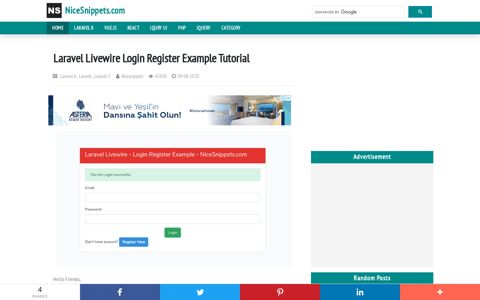 Laravel Livewire Login Register Example Tutorial