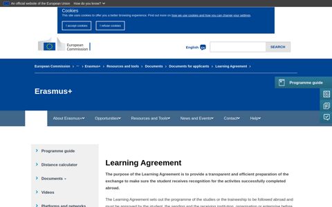 Learning Agreement | Erasmus+ - European Commission