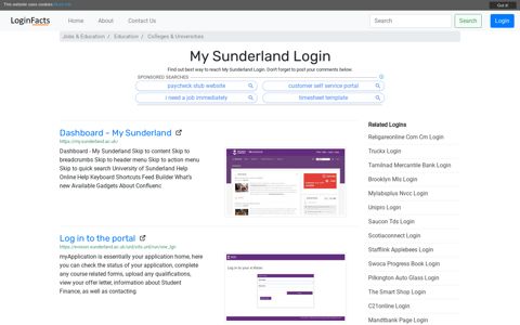 My Sunderland - Dashboard - My Sunderland - LoginFacts