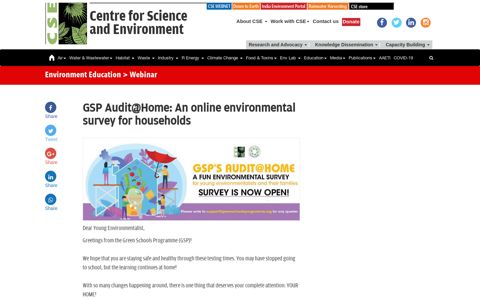 GSP Audit@Home: An online environmental survey for ...