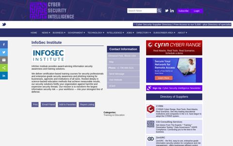 InfoSec Institute - Cyber Security Intelligence
