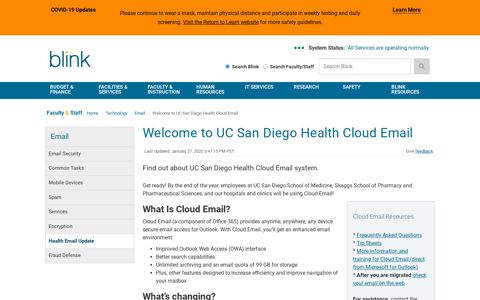 Welcome to UC San Diego Health Cloud Email