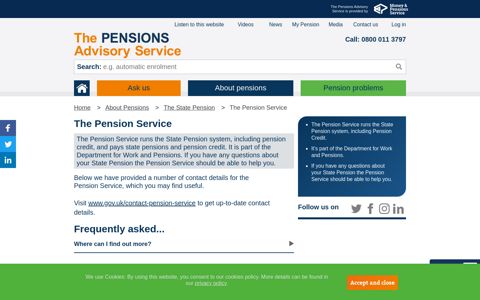 The Pension Service - The Pensions Advisory Service