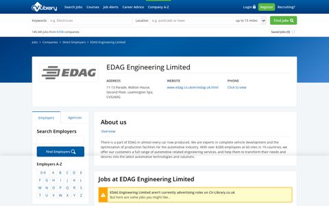 EDAG Engineering Limited Jobs, Careers & Vacancies | Apply ...