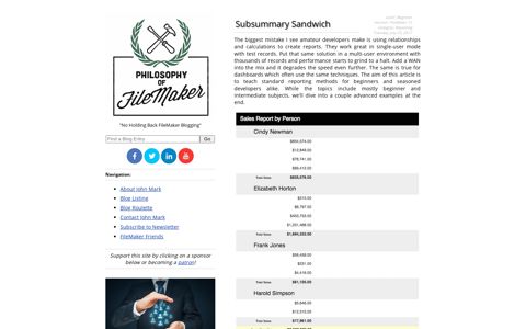 Subsummary Sandwich - The Philosophy of FileMaker