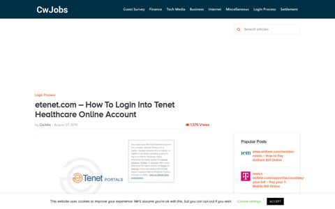 etenet.com - How To Login Into Tenet Healthcare Online ...