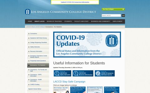Coronavirus - For Students - LACCD