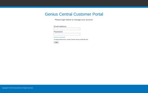 Genius Central Customer Portal Login - NetSuite
