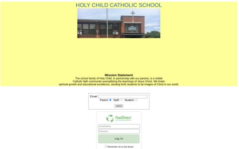 Holy Child Catholic - Login