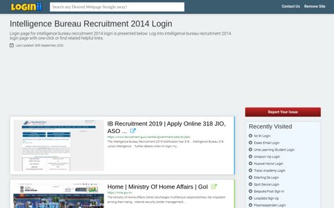 Intelligence Bureau Recruitment 2014 Login - Loginii.com