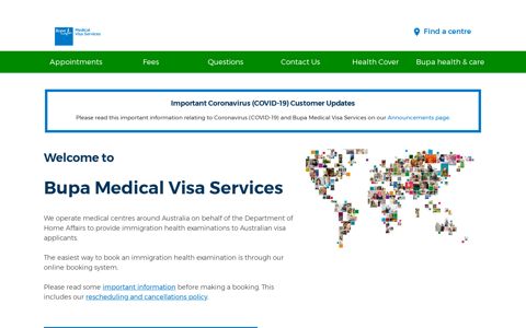 Welcome to Bupa Visa Medical Visa Services | Bupa