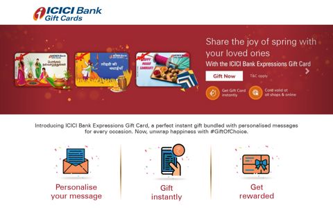 Gift Cards: Buy ICICI Expression Gift Cards Online - ICICI Bank