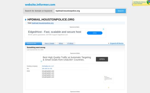 hpdmail.houstonpolice.org at WI. Something went wrong