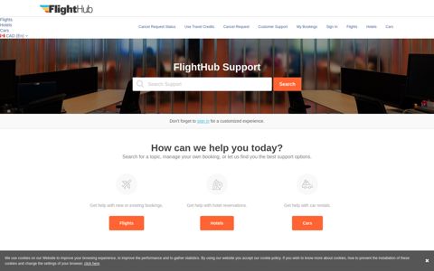 Support & Help Section - FlightHub