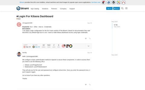 Login For Kibana Dashboard - ELK - Bitnami Community