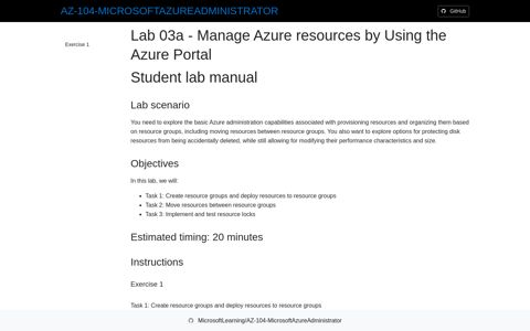 Lab 03a - Manage Azure resources by Using the Azure Portal