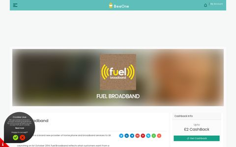 Fuel Broadband: Earn Cash Back From Bee-One