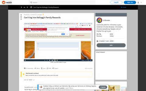 Can't log into Kellogg's Family Rewards : chrome - Reddit