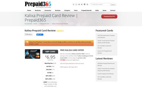 Kalixa Prepaid Card Review | Prepaid365