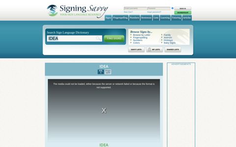 Sign for IDEA - Signing Savvy