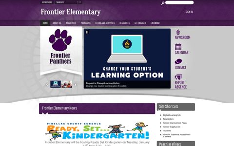 Frontier Elementary (es) / Homepage - Pinellas County Schools