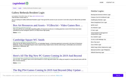 Gallery Bethesda Resident Login Box Art Resources and Assets ...