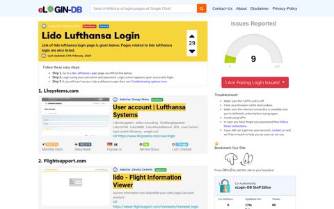 Lido Lufthansa Login