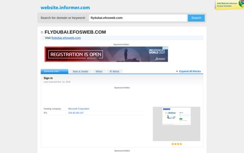 flydubai.efosweb.com at Website Informer. Sign in. Visit ...