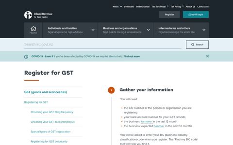 Register for GST - Ird