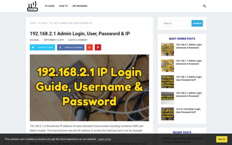 192.168.2.1 Admin Login, User, Password & IP - Router Login