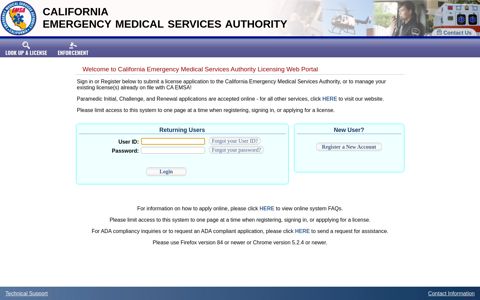 California Emergency Medical Services Authority Licensing ...