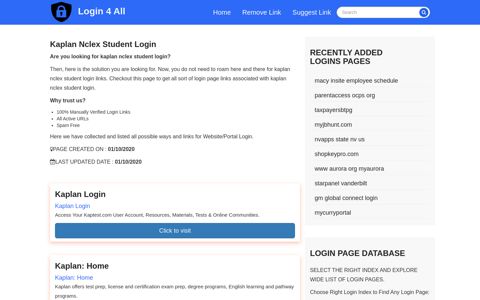 kaplan nclex student login - Official Login Page [100% Verified]