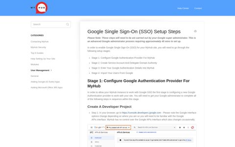 Google Single Sign-On (SSO) Setup Steps - MyHub Intranet ...