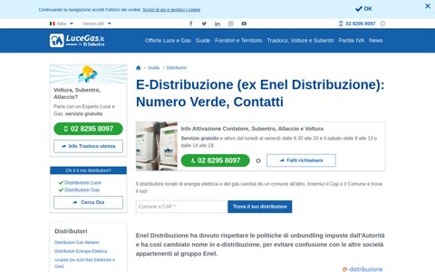E-Distribuzione (ex Enel Distribuzione): Numero Verde, Contatti