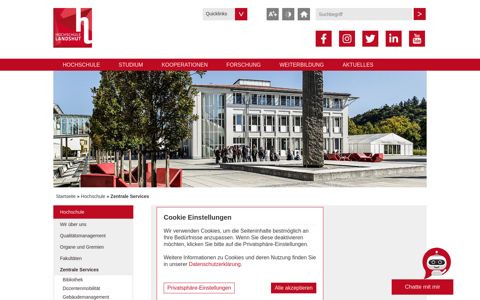 Zentrale Services: Hochschule Landshut