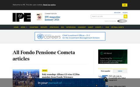 All Fondo Pensione Cometa articles | IPE - IPE.com