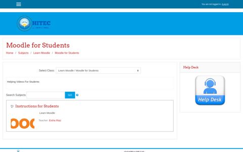 Moodle for Students - HITEC: All Subjects