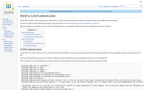 IMAP or LDAP authentication - Group-Office Groupware and ...