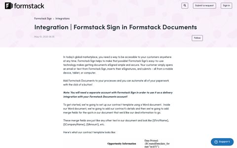Integration | Formstack Sign in Formstack Documents ...