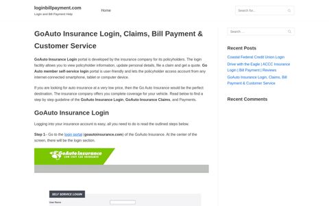 GoAuto Insurance Login, Claims, Bill Payment & Customer ...