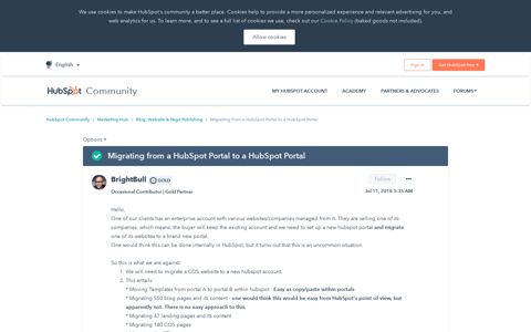 Migrating from a HubSpot Portal to a HubSpot Portal