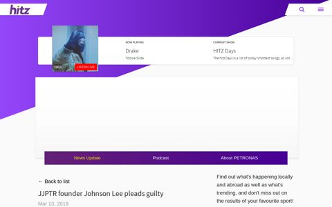 JJPTR founder Johnson Lee pleads guilty - | HITZ