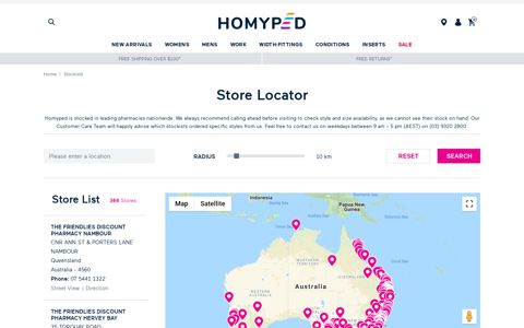 Store Locator - Homyped