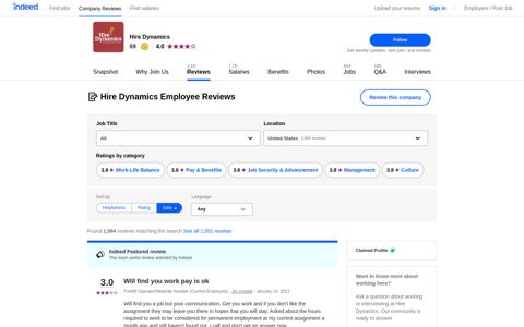 Working at Hire Dynamics: 1,062 Reviews | Indeed.com