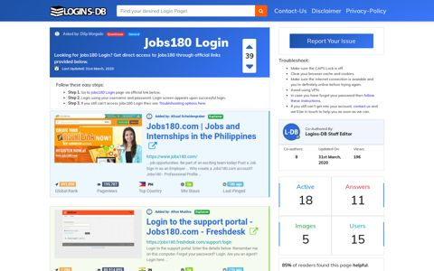 Jobs180 Login - Logins-DB